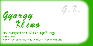 gyorgy klimo business card